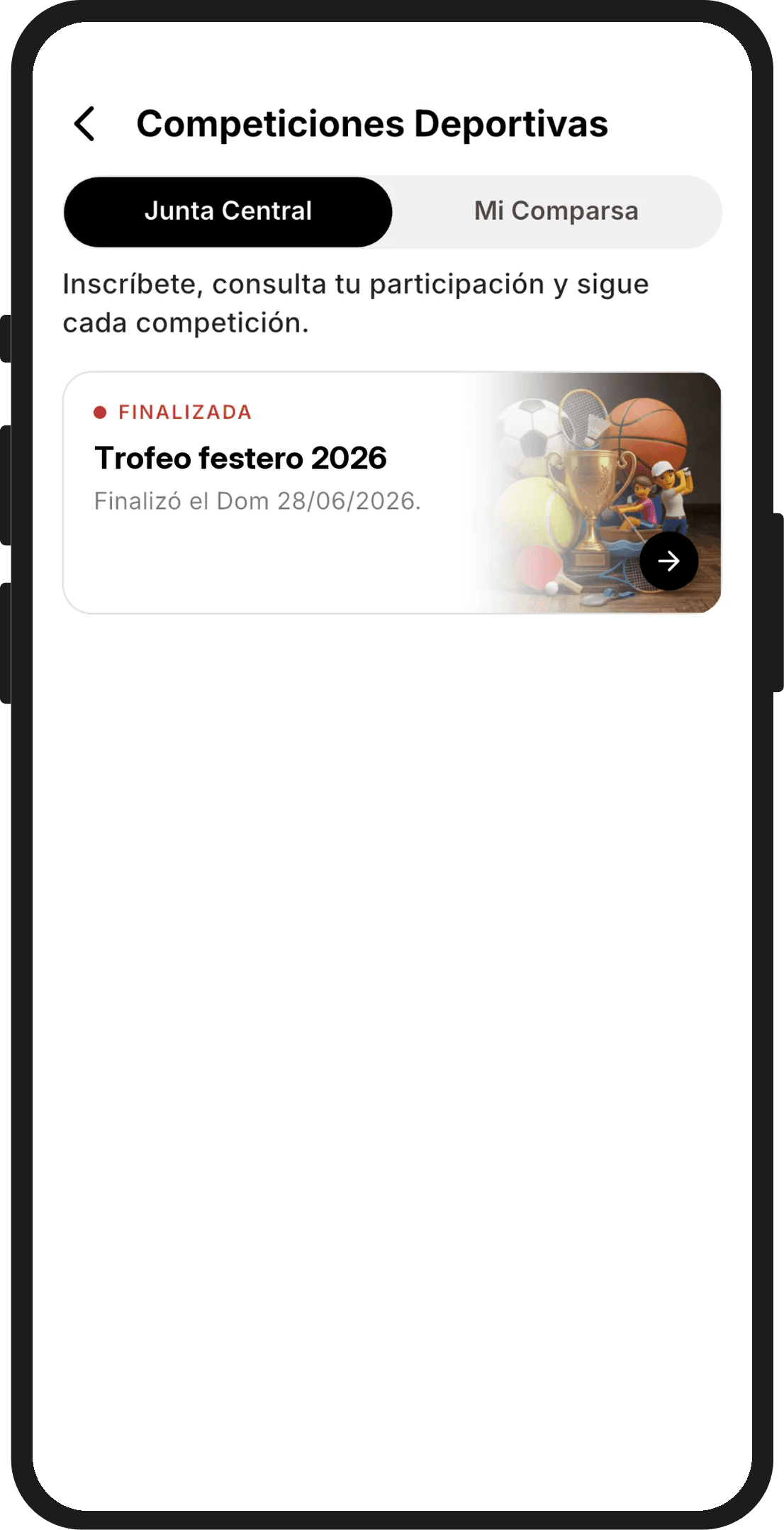 Competiciones deportivas en la app con la olimpiada Trofeo festero 2026